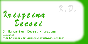 krisztina decsei business card