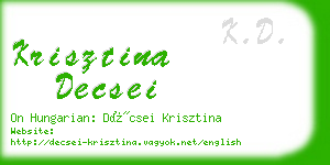 krisztina decsei business card